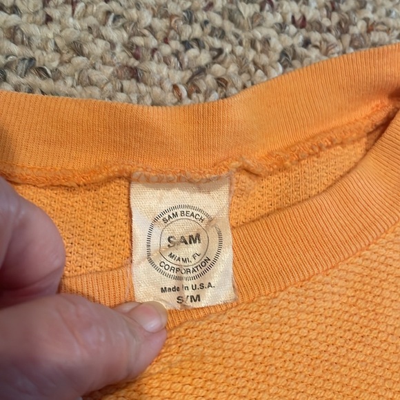Orange Waffle Weave Type Hilton Head Pullover. Vtg. Y2K - Picture 5 of 6